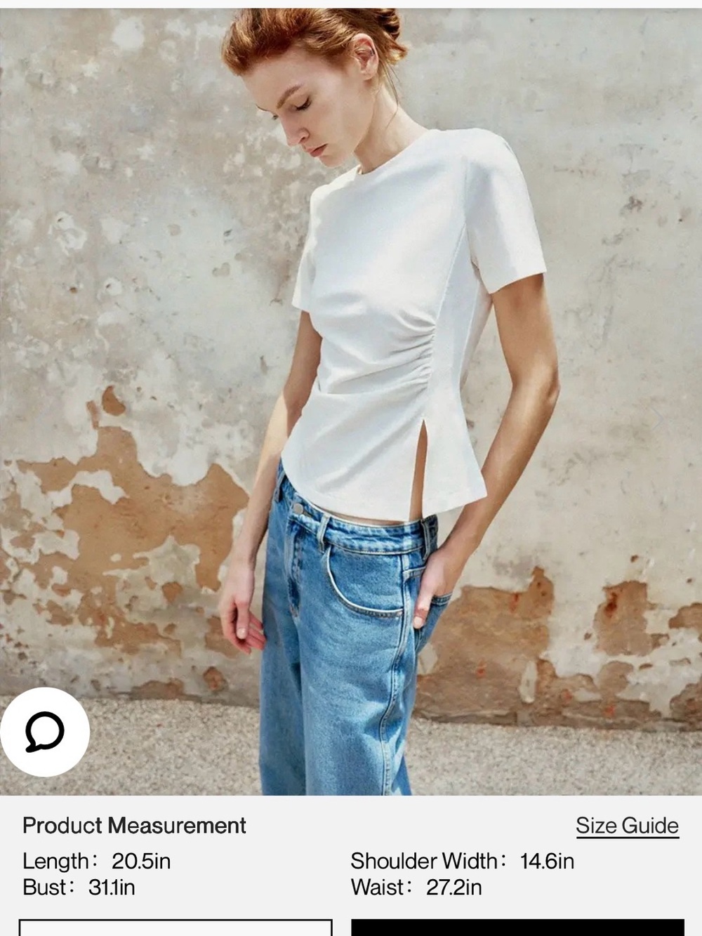White Short-Sleeve Side-Slit Top